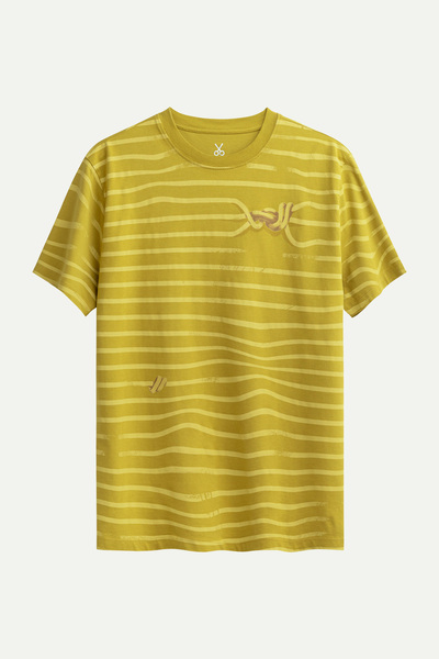 KAFT Yellow Men's Regular T-Shirt - 100% Cotton |   (Nodo Streka)