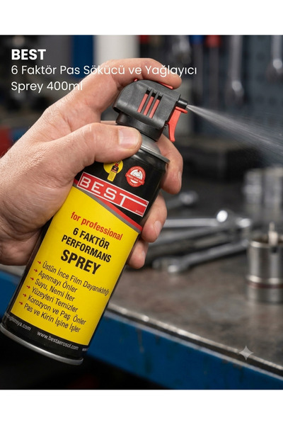 Best BST400 6 Faktör 400 ml Sprey Korozyon Pas Kir Aşınma Önleyici Temizleyic...