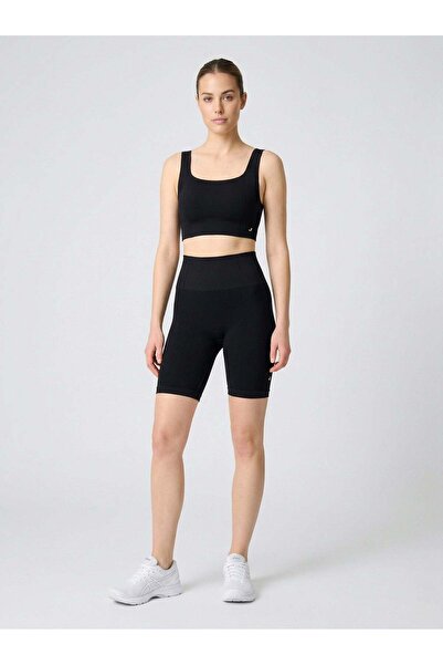 Jerf Holly Honeycomb Patterned High Waist Biker Leggings Black