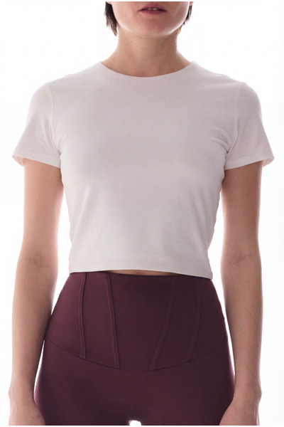 Penti Tricou Off-White cu guler curat