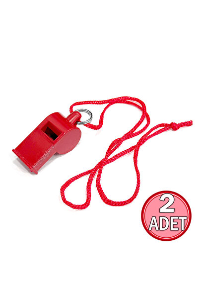 SomayStore Tekne Kırmızı Düdük, ipli (Acil durum düdüğü) 2 Adet
