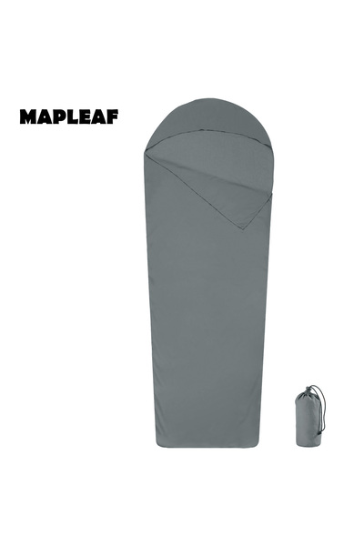 Choice3 Gray Mapleaf Sleeping Bag Liner for Camping and Hiking Single Ultrali...