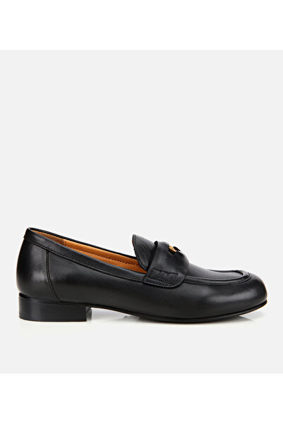 Hotiç Kadın Deri Siyah Klasik Loafer