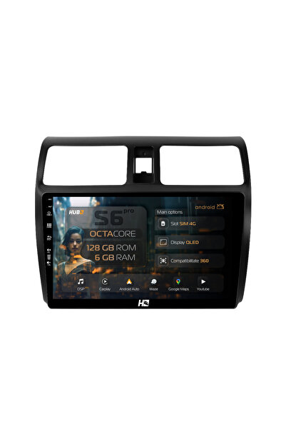 HUB64 Navigație Android Suzuki Swift (2003-2010), 10.1 inch, 6GB RAM, CarPlay...