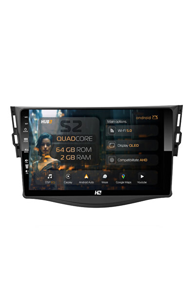HUB64 Navigație Android Toyota RAV4 (2006-2013), 9 inch, 2GB RAM, CarPlay și ...