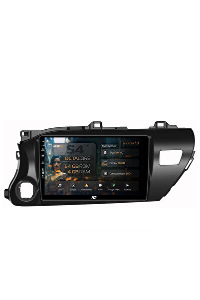 HUB64 Navigație Android Toyota Hilux (2015+), 10.1 inch, 4GB RAM, CarPlay și ...