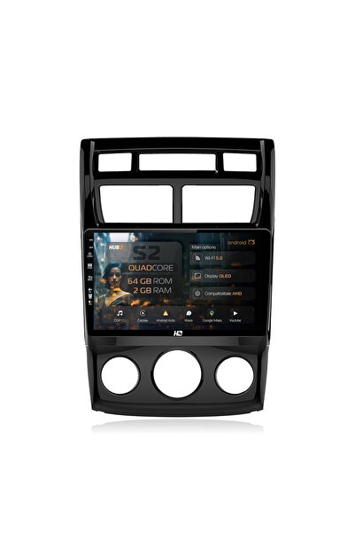 HUB64 Navigație Android Kia Sportage (2005-2010) M/AC, 9 inch, 2GB RAM, CarPl...