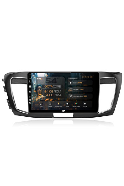 HUB64 Navigație Android Honda Accord 9 (2013-2017), 10.1 inch, 4GB RAM, CarPl...
