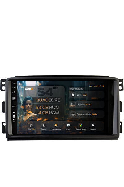 HUB64 Navigație Android Smart For Two (2007-2010), 9 inch, 4GB RAM, CarPlay ș...