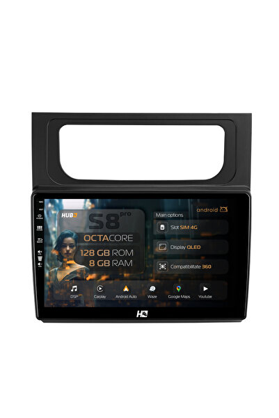 HUB64 Navigatie Android Volkswagen Touran (2010-2016), 10.1 inch, 8GB RAM, Ca...