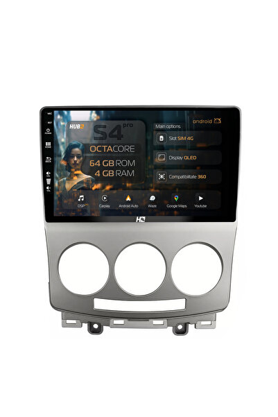 HUB64 Navigație Android Mazda 5 (2005-2010), 9 inch, 4GB RAM, CarPlay și Andr...