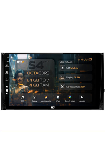 HUB64 Navigație Android Skoda Kodiaq, 10.1 inch, 4GB RAM, CarPlay și Android ...