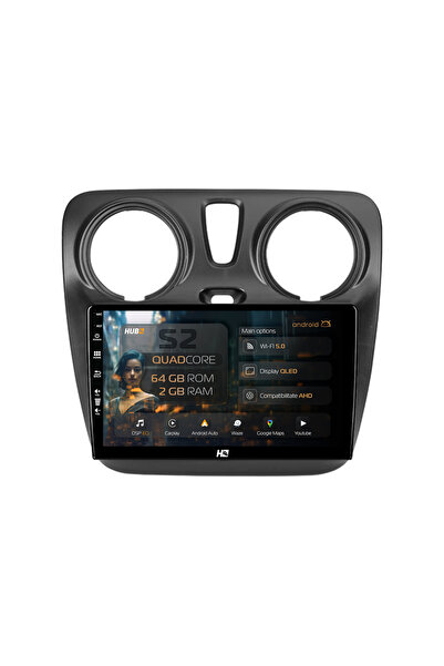 HUB64 Navigație Android Dacia Dokker / Lodgy, 9 inch, 2GB RAM, CarPlay și And...