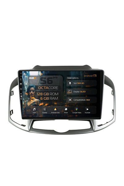 HUB64 Navigație Android Chevrolet Captiva (2011-2018), 10.1 inch, 6GB RAM, Ca...