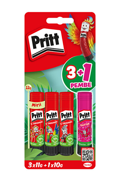 Pritt 3X11 gr +10 gr Pembe Stick Yapıştırıcı