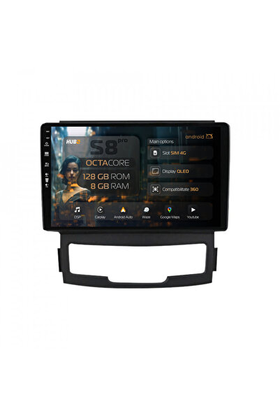 HUB64 Navigație Android Ssang Yong Korando (2010-2013), 9 inch, 8GB RAM, CarP...