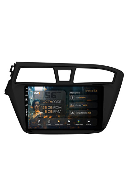 HUB64 Navigatie Android Hyundai I20 (2014-2018), 9 inch, 6GB RAM, CarPlay si ...