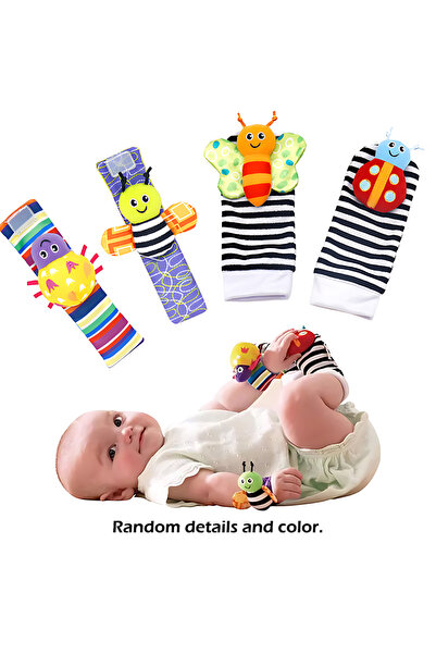 Choice Colorful-Insect 0~24 Months Baby Rattles Soft Plush Toys Foot Wrist Ra...