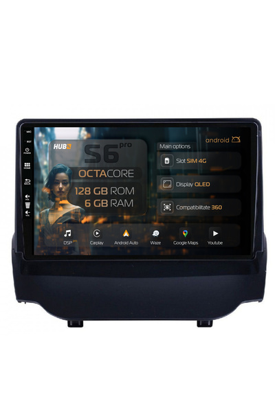 HUB64 Navigație Android Ford EcoSport (2013-2016), 9 inch, 6GB RAM, CarPlay ș...