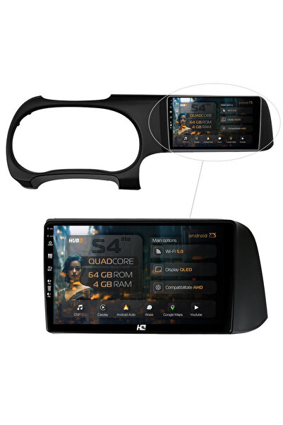 HUB64 Navigație Android Hyundai I10 (2020+), 9 inch, 4GB RAM, CarPlay și Andr...