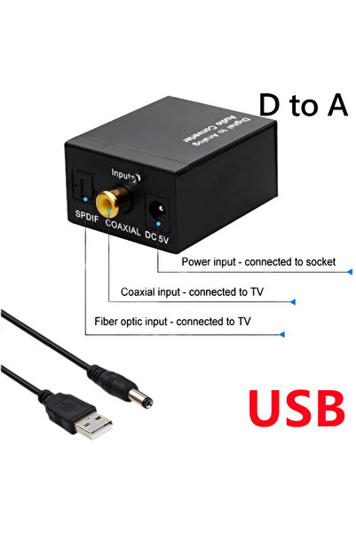 Choice USB Cable DAC Coaxial Optical Fiber Digital to Analog Audio Converter ...