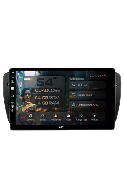 HUB64 Navigație Android Seat Ibiza (2009-2013), 9 inch, 4GB RAM, CarPlay și A...