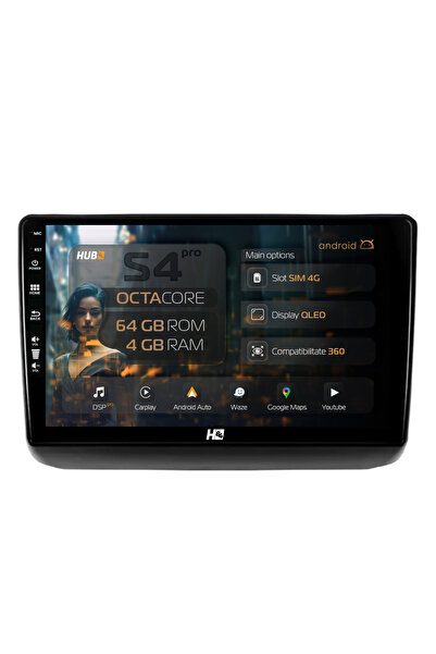 HUB64 Navigație Android Jeep Grand Cherokee (2013-2020), 9 inch, 4GB RAM, Car...