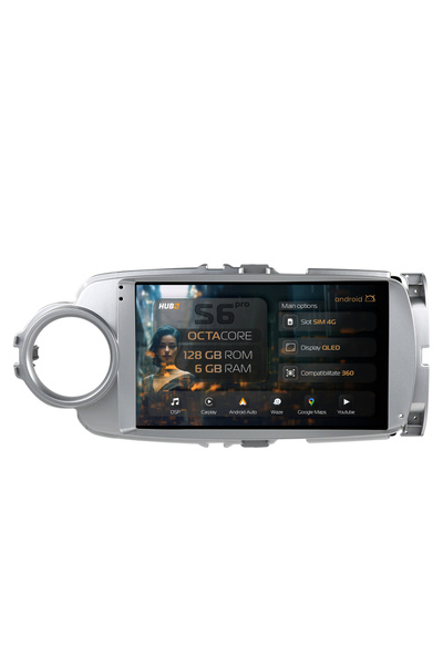 HUB64 Navigație Android Toyota Yaris (2010-2018), 9 inch, 6GB RAM, CarPlay și...