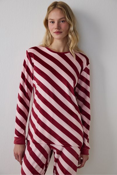 Penti Gül Kurusu Winter Time Çizgili Termal Etkili Pijama Takımı