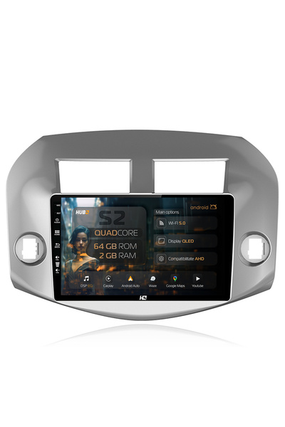 HUB64 Navigație Android Toyota RAV4 (2005-2013), 10.1 inch, 2GB RAM, CarPlay ...