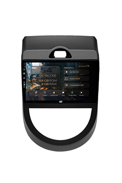 HUB64 Navigație Android Kia Soul (2009-2013), 9 inch, 4GB RAM, CarPlay și And...