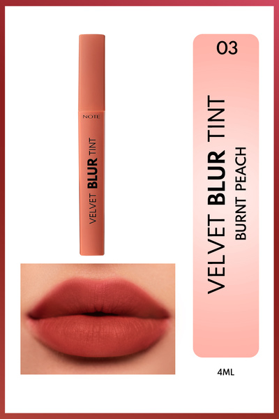 NOTE Velvet Blur Tint Kadife Bitişli Nemlendirici Mat Ruj - 03 Burnt Peach - ...
