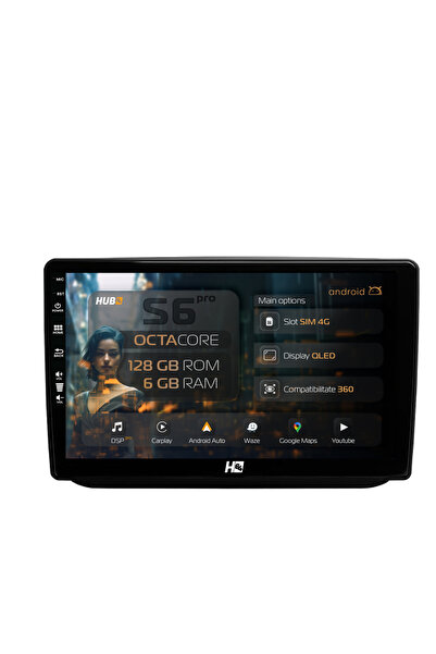 HUB64 Navigatie Android Skoda Fabia (2007-2014), 10.1 inch, 6GB RAM, CarPlay ...