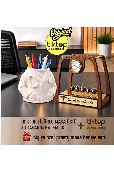 Newton Balans Newton Denge Topu Saatli Tiktop Denge Topları + Doktor Temalı K...