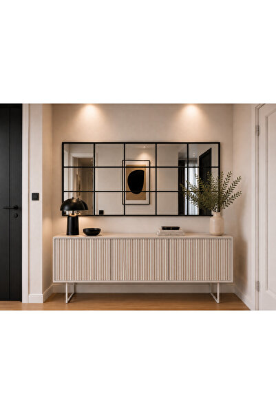 EFFE YAPI DEKOR Siyah Metal Çerçeveli Dekor Boy Aynası 180*80 Cm