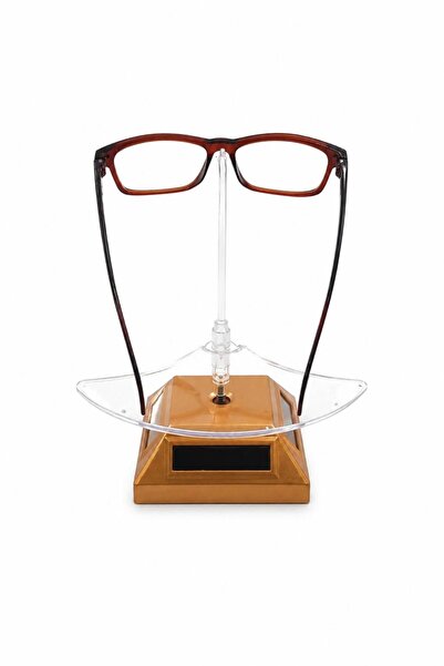 STAND MARKET Solar Powered Rotating Glasses Stand Gold