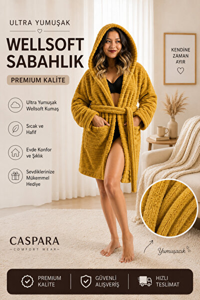 CASPARA Women's Wellsoft Premium Hooded Bathrobe & Robe | Hooded | Unisex | U...