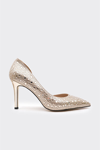 derinet Taşlı Dekolteli Kadın Stiletto