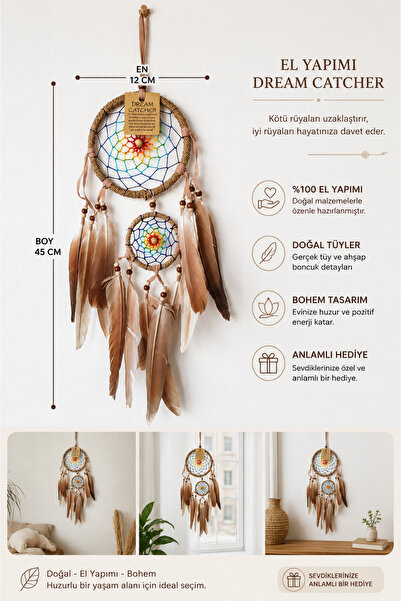 kapadokyahediyelik Düş Kapanı,Dreamcatcher, Rüya Kapanı,Dekoratif Duvar Süsü