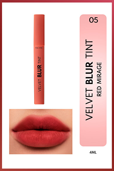 NOTE Velvet Blur Tint Kadife Bitişli Nemlendirici Mat Ruj - 05 Red Mirage - P...