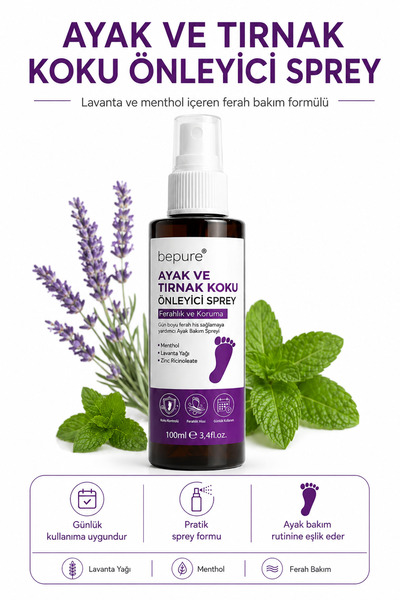 Ayak ve Tırnak Koku Önleyici Bakım Spreyi 100 ml