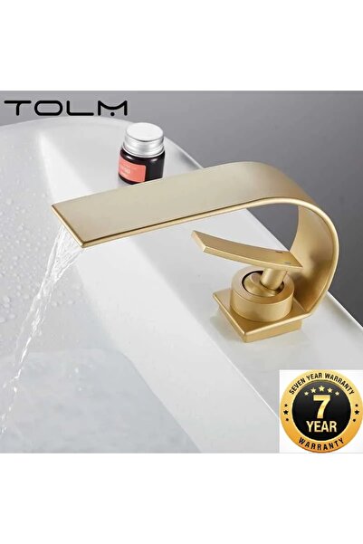 OEM Banyo Lavabo Bataryası Mat Gold Şelale Yeni Model 5 Yıl Garantili