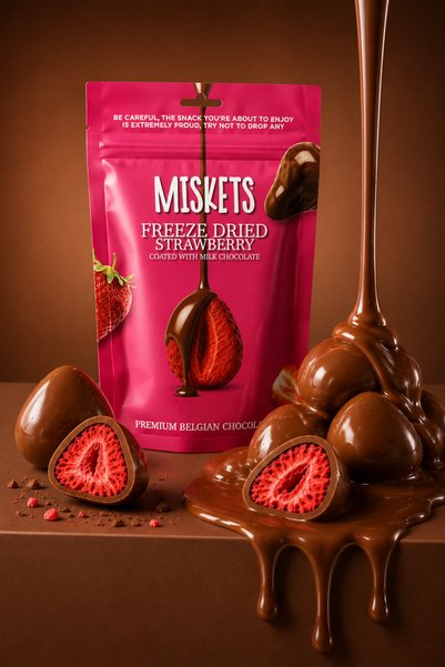 Miskets Sütlü Çikolata Kaplamalı Çilek 80 gr x 6 Adet