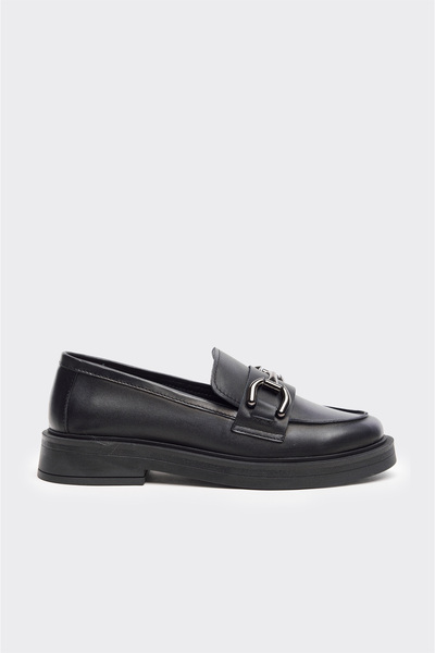 derinet Tokalı Kadın Hakiki Deri Loafer