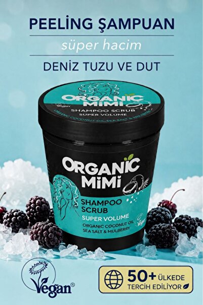 ORGANİC MİMİ شامبو تقشير بخلاصة ملح البحر والتوت مضاد للقشرة ومكثف للحجم 280 ...