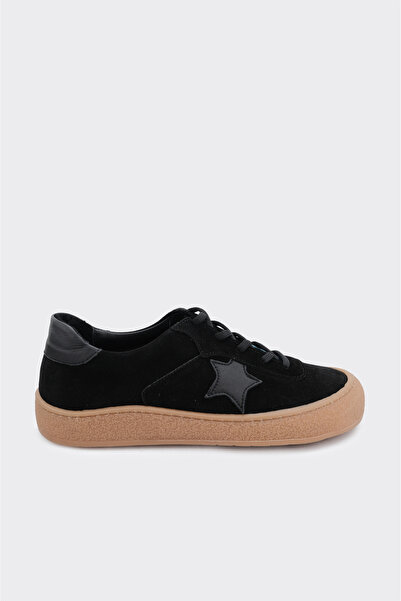derinet Hakiki Deri Bağcıklı Kadın Sneaker