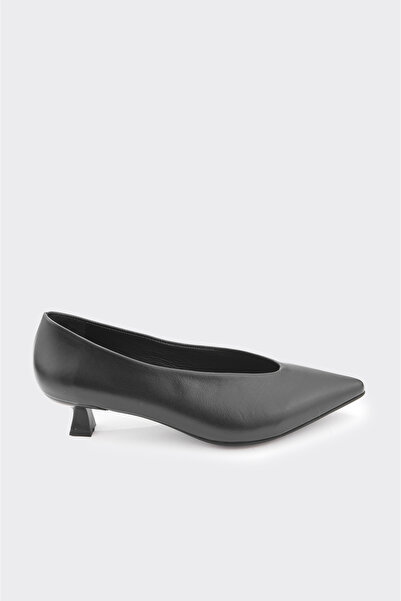 derinet Hakiki Deri Kısa Topuklu Kadın Stiletto