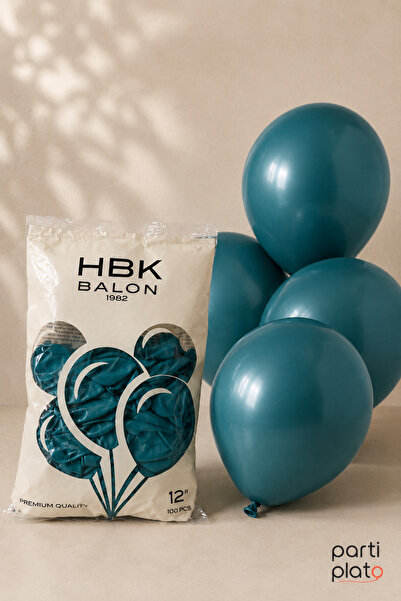 HBK Balon بالون باستيل 12 بوصة HBK باللون الفيروزي الداكن 100 قطعة