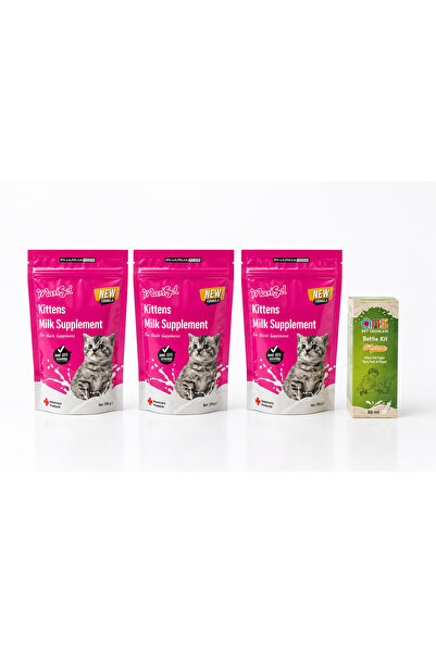 PharmaSed Maxisol Yavru Kedi Süt Tozu 200gr 3 Adet+ Biberon 60 ml