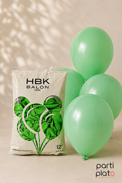 HBK Balon بالون باستيل 12 بوصة HBK أخضر فاتح 100 قطعة